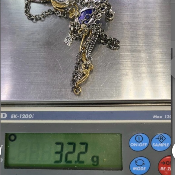 Carolyn Pollack American West sterling silver, brass and Lapis Lazuli necklace - Picture 9 of 10